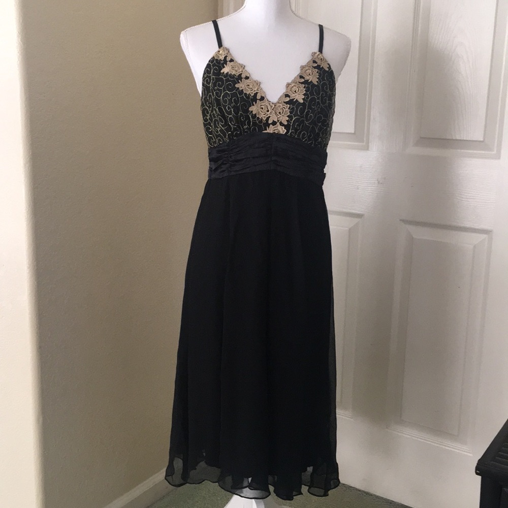 Vintage Jonathan Martin black silk cocktail dress size 8